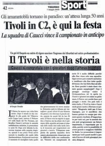 Tivoli si risveglia in Serie C: 18 anni fa lo storico articolo di Tiburno - FOTO