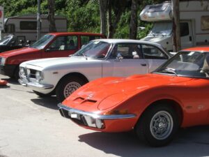 Alcuni dei bolidi del Club Motori d'Altri Tempi di Tivoli