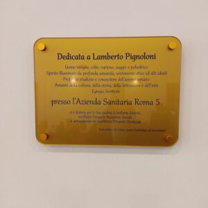 Intitolata a Lamberto Pignoloni l'aula magna di Palazzo Cianti, nell'ospedale di Tivoli