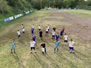I ragazzi dell'Aniene Calcio nel campo della Stella Mattutina