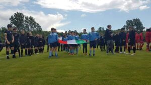 Una delle squadre dell'Aniene Calcio impegnata in torneo prima del Covid